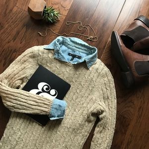 🆕 Vineyard Vines Cotton Slub Cable Crew Sweater